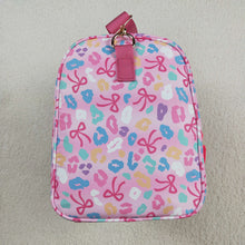 Load image into Gallery viewer, Pink Leopard Bows Gym Duffels Weekend Bags
