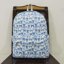 Load image into Gallery viewer, Baby Kids Sky Blue Bows Plaid Zipper School Back Bags
