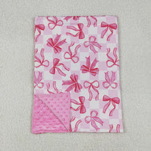 Load image into Gallery viewer, Baby Kids Girls Pink Bows Plaid Blankets
