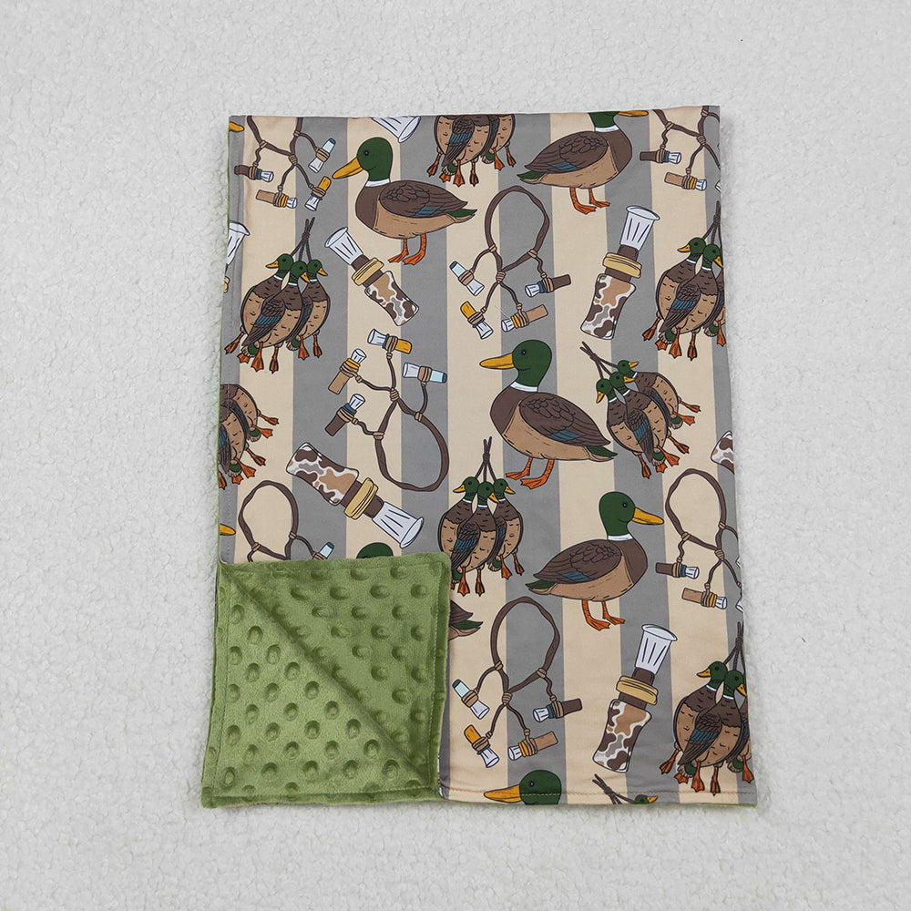 Baby Kids Green Ducks Calls Southern Hunting Minky Blankets