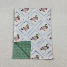 Load image into Gallery viewer, Baby Kids Green Ducks Plaid Southern Blankets
