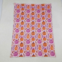 Load image into Gallery viewer, Baby Kids Hot Pink Bows Pumpkins Plaid Fall Blankets
