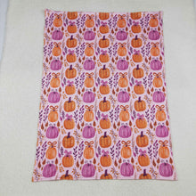 Load image into Gallery viewer, Sibling Baby Kids Hot Pink Pumpkins Floral Pajamas Sets Zipper Footie Rompers Blankets
