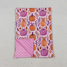 Load image into Gallery viewer, Sibling Baby Kids Hot Pink Pumpkins Floral Pajamas Sets Zipper Footie Rompers Blankets
