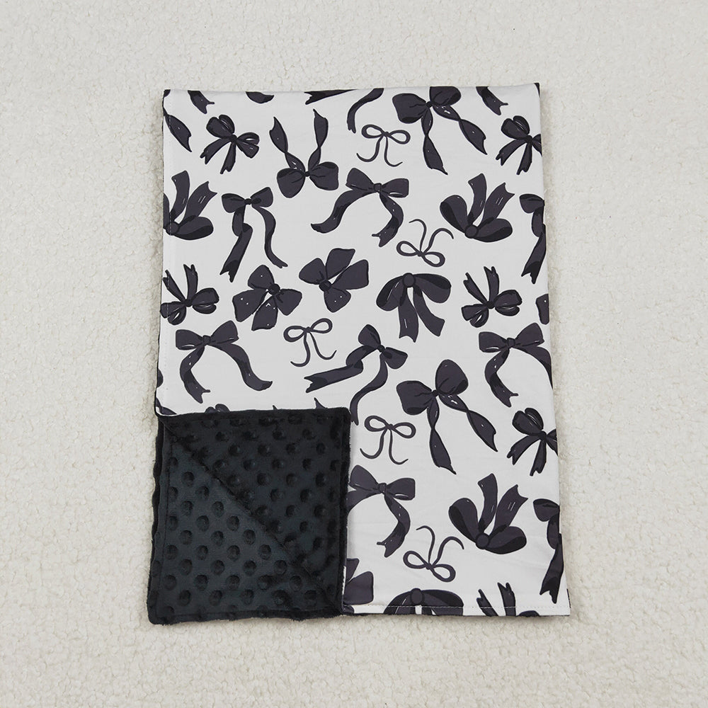 Baby Kids Girls Black Bows Plaid Fall Blankets
