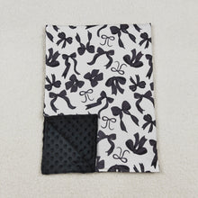 Load image into Gallery viewer, Sibling Baby Kids Black Bows Checked Pajamas Sets Zipper Footie Rompers Blankets
