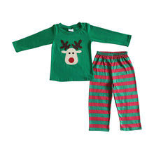 Load image into Gallery viewer, Sibling Christmas Reindeer Embroidery Rompers Dresses Outfits
