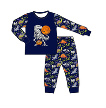 Load image into Gallery viewer, Halloween baby boys dinosaur holiday pajamas
