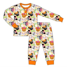 Load image into Gallery viewer, Halloween baby boys cartoon pumpkin pajamas sets
