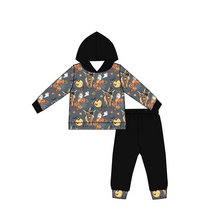 Load image into Gallery viewer, Baby boys fall cow pumpkin hooded pants sets
