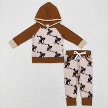Load image into Gallery viewer, Sibling Baby Boys Western Hooded Tops Pants Clothes Sets

