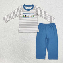 Load image into Gallery viewer, Sibling Hunting Baby Boys Embroidery Southern Tops Pants Clothes Sets

