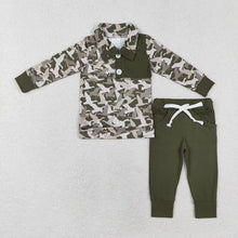 Load image into Gallery viewer, Baby Boys Fall Green Ducks Camo Pullovers Tops Shirt Pants Clothes Sets
