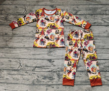 Load image into Gallery viewer, Baby Boys Rodeo Brown Western Tops Pants Pajamas Outfits Sets
