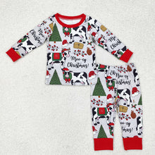 Load image into Gallery viewer, Baby Boys Christmas Cows Top Pants Pajamas Outfits Sets
