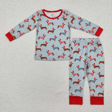 Load image into Gallery viewer, Baby Boys Christmas Dachshund Top Pants Pajamas Outfits Sets

