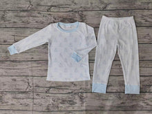 Load image into Gallery viewer, Baby Boys Blue Halloween Ghost Top Pants Bamboo Pajamas Clothes Sets
