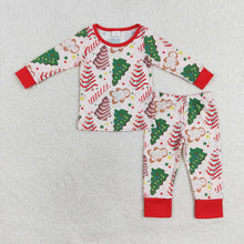 Load image into Gallery viewer, Baby Boys Christmas Tree Cake Shirt Pants Bamboo Pajamas Clothes Sets
