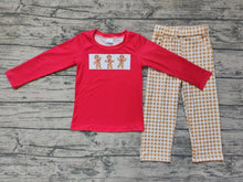 Load image into Gallery viewer, Baby Boys Christmas Gingerbread Top Checkered Pants Clothes Sets
