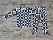 Load image into Gallery viewer, Baby Boys Western Black Checkered Top Pants Pajamas Clothes Sets
