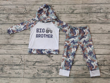 Load image into Gallery viewer, Baby Boys Big Brother Camo Hooded Top Pants Outfits Sets
