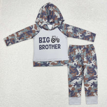 Load image into Gallery viewer, Baby Boys Big Brother Camo Hooded Top Pants Outfits Sets
