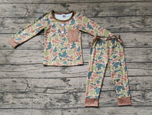 Load image into Gallery viewer, Baby Boys Green Camo Pocket Top Pants Bamboo Pajamas Clothes Sets
