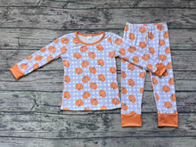 Load image into Gallery viewer, Baby Boys Orange Pumpkin Top Pants Bamboo Pajamas Clothes Sets
