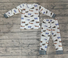 Load image into Gallery viewer, Baby Boys Green Plane Bamboo Pajamas Clothes Sets
