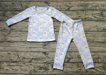 Load image into Gallery viewer, Baby Boys Christmas Blue Santa Bamboo Pajamas Clothes Sets
