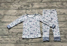 Load image into Gallery viewer, Baby Boys Fall Grey Camo Top Pants Pajamas Clothes Sets
