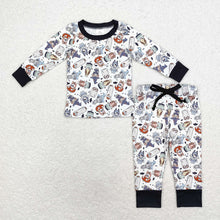 Load image into Gallery viewer, Baby Boys Halloween Dogs Witches Top Pants Pajamas Clothes Sets
