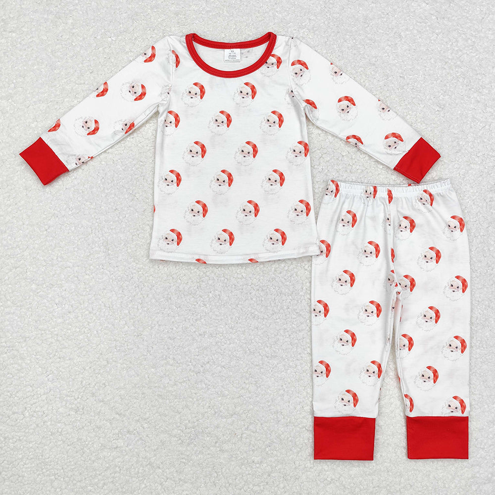 Baby Girls Christmas Santa Shirt Pants Bamboo Pajamas Clothes Sets