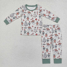 Load image into Gallery viewer, Sibling Girls Baby Boys Christmas Western Tree Rompers Pajamas
