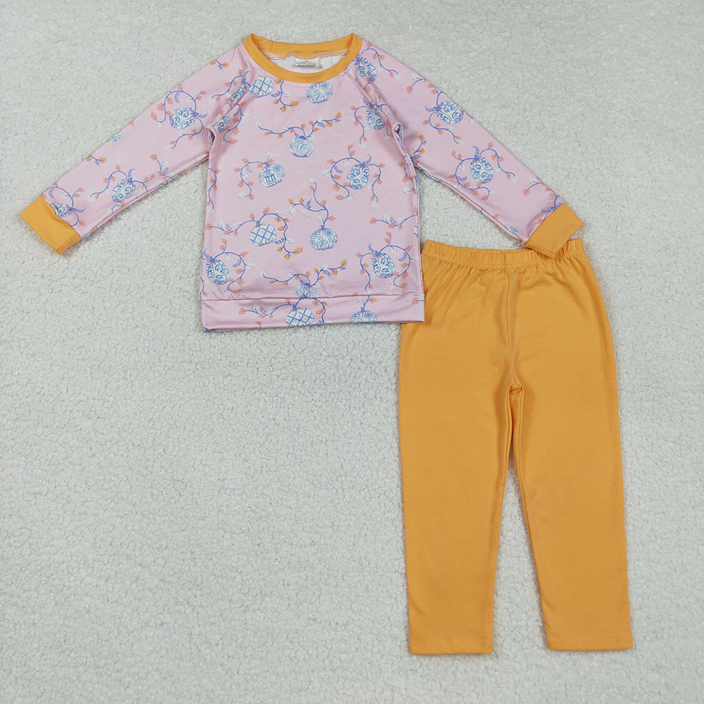 Baby Boys Pumpkins Leaves Plaid Top Legging Fall Pant Sets