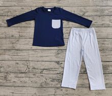 Load image into Gallery viewer, Baby Boys Navy Pocket Top Stripes Pants Clothes Sets
