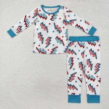 Load image into Gallery viewer, Baby Boys Christmas Light Bamboo Pajamas Clothes Sets
