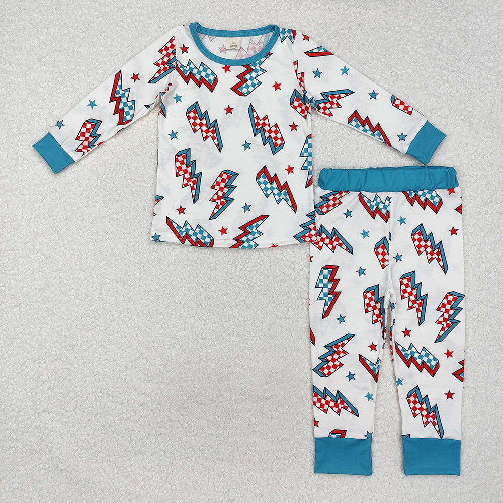Baby Boys Christmas Light Bamboo Pajamas Clothes Sets
