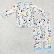 Load image into Gallery viewer, Baby Boys Blue Mallard Ducks Hunting Bamboo Pajamas Clothes Sets
