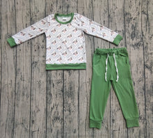 Load image into Gallery viewer, Baby Boys Long Sleeves Green Ducks Top Pockets Legging Pant Pajamas Sets
