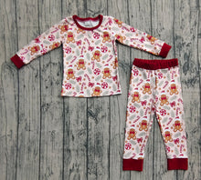Load image into Gallery viewer, Baby Boys Red Gingerbread Candy Cane Top Pant Christmas Pajamas Set
