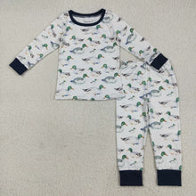 Load image into Gallery viewer, Sibling Baby Boys Long Sleeves Ducks Plaid Top Pants Western Pajamas Set
