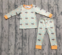 Load image into Gallery viewer, Baby Boys Green Long Sleeves Pumpkins Trucks Top Pant Pajamas Sets
