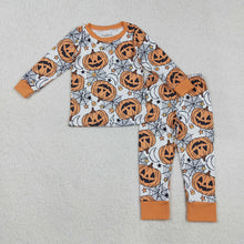 Load image into Gallery viewer, Baby Boys Ghost Pumpkins Top Pants Halloween Pajamas Sets
