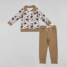 Load image into Gallery viewer, Baby Boys Footballs Stars Zipper Pullovers Pocket Pants Team Sets
