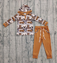 Load image into Gallery viewer, Baby Boys Aztec Bull Skull Button Hoodies Pockets Pant Western Clothes Sets
