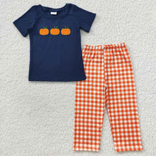 Load image into Gallery viewer, Sibling Baby Boys Dogs Pumpkin Tops Pants Outfits Clothes Sets
