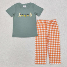 Load image into Gallery viewer, Sibling Baby Boys Dogs Pumpkin Tops Pants Outfits Clothes Sets

