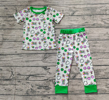 Load image into Gallery viewer, Baby Boys Green Mardi Gras Top Pants Pajamas Clothes Sets
