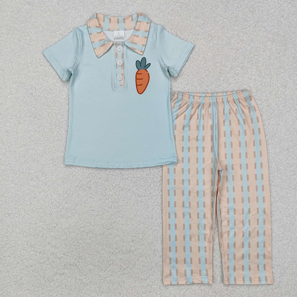 Baby Boys Easter Carrot Pullover Top Pants Clothes Sets